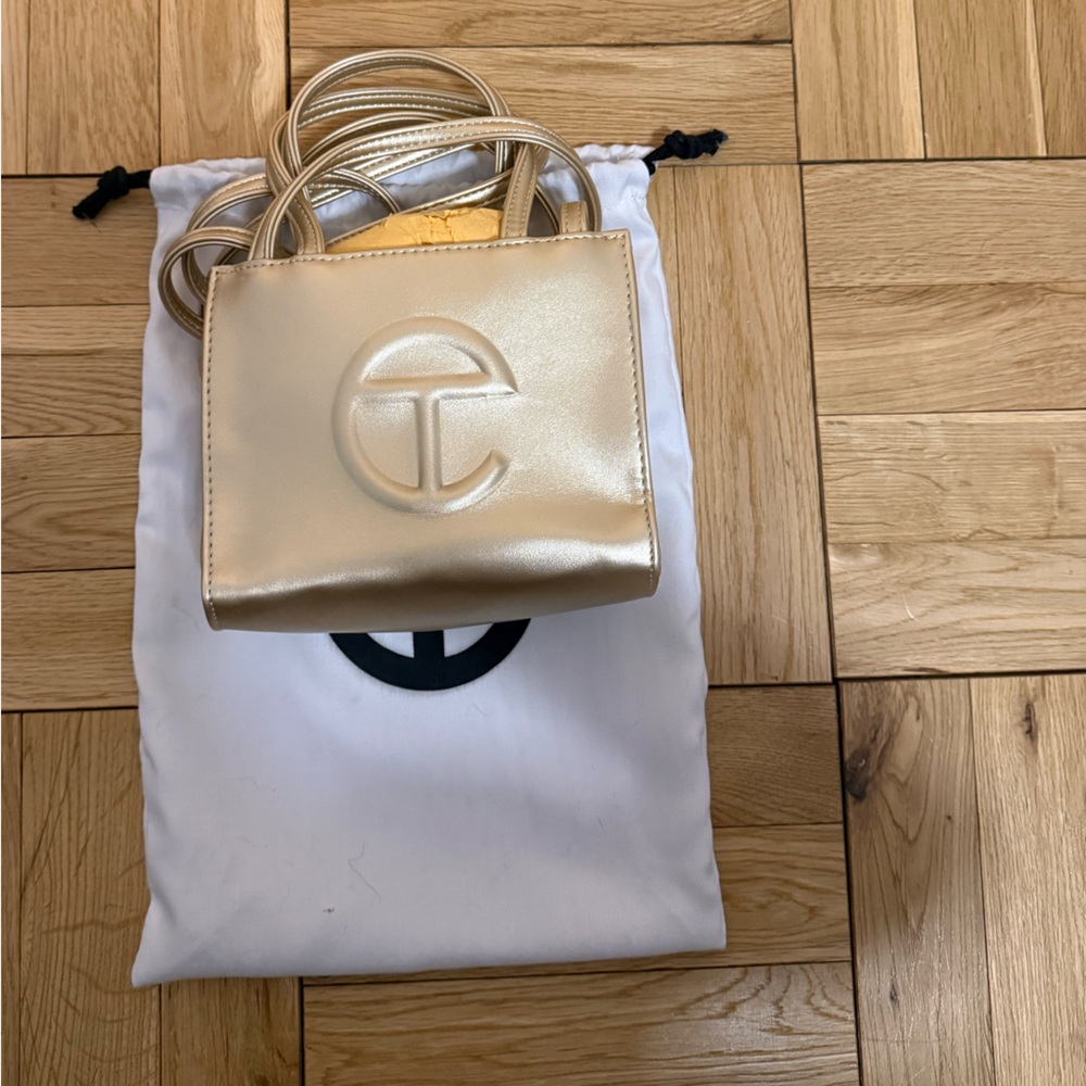 Telfar Gold Crossbody Bag